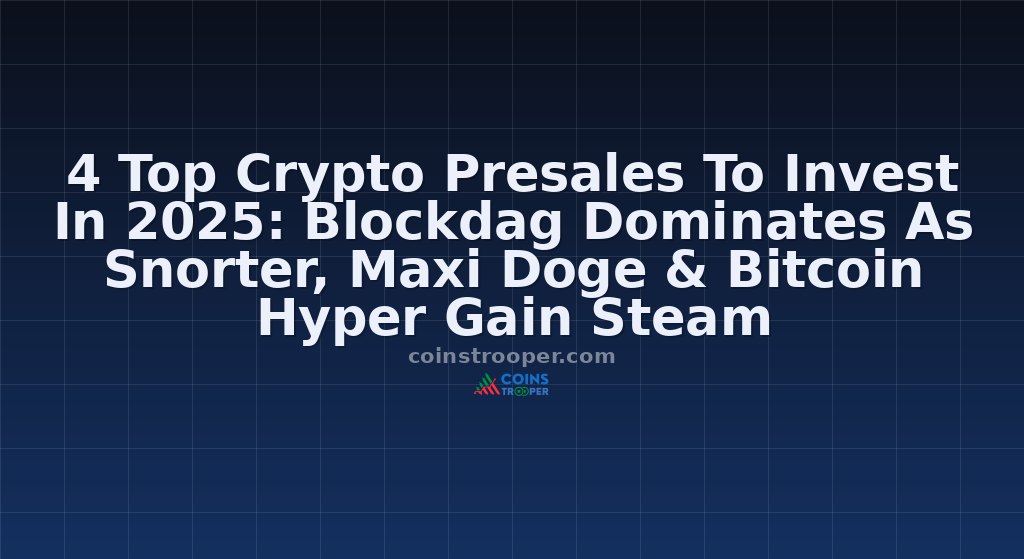 4 Top Crypto Presales To Invest In 2025: Blockdag Dominates As Snorter, Maxi Doge & Bitcoin Hyper Gain Steam