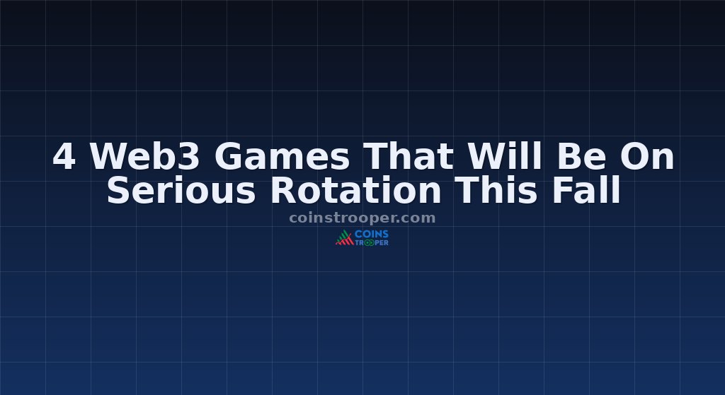4 Web3 Games That Will Be On Serious Rotation This Fall