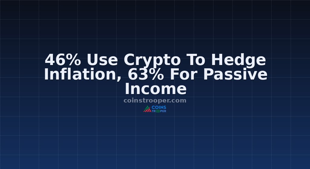 46% Use Crypto To Hedge Inflation, 63% For Passive Income
