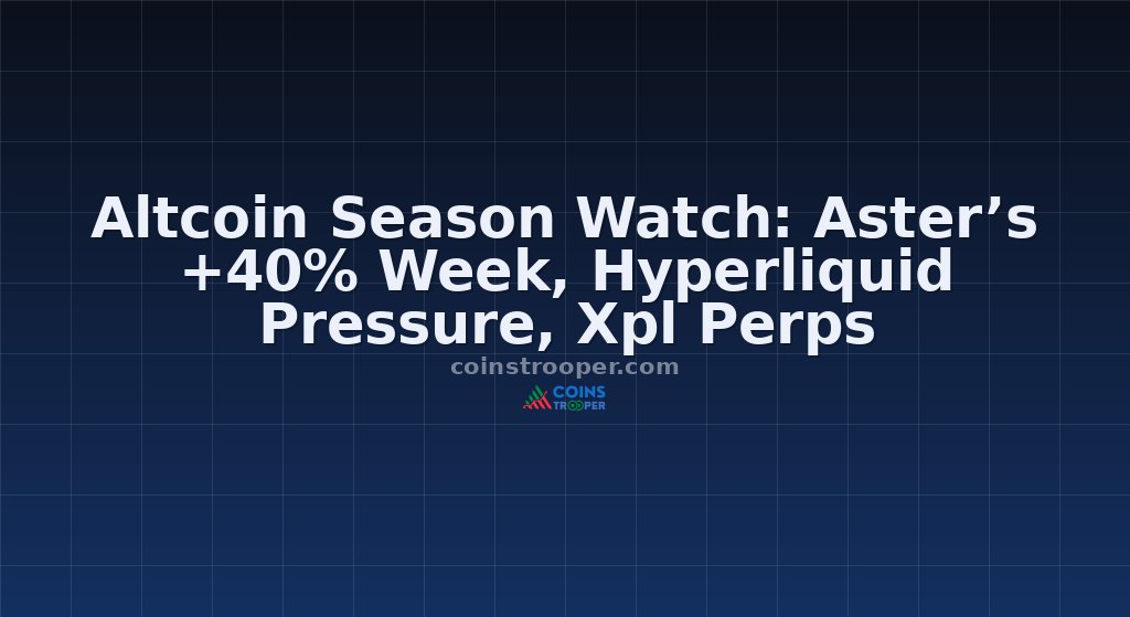 Altcoin Season Watch: Aster’s +40% Week, Hyperliquid Pressure, Xpl Perps