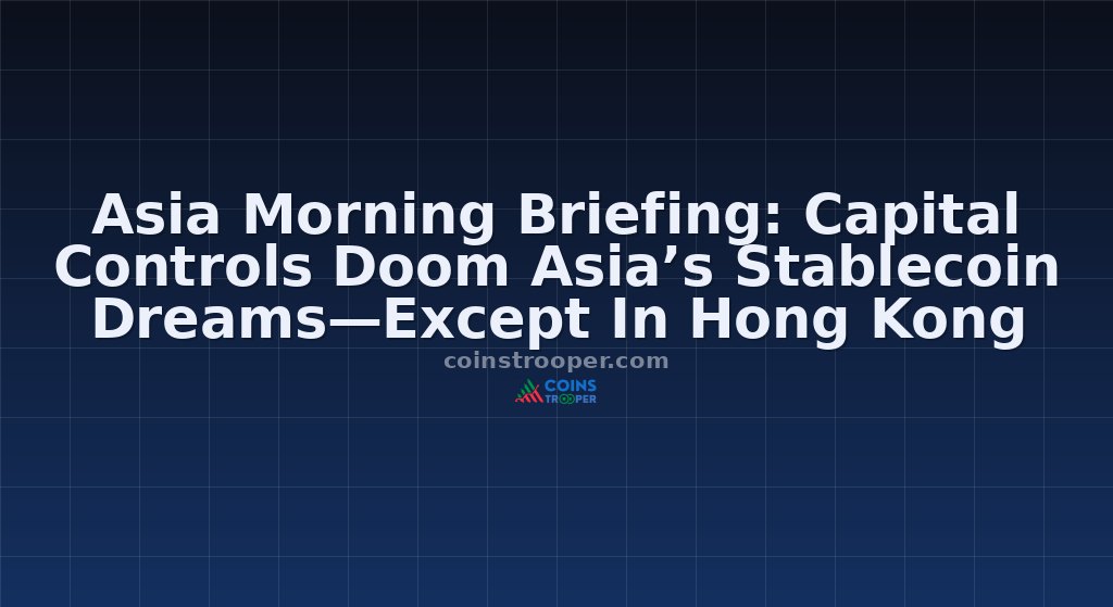Asia Morning Briefing: Capital Controls Doom Asia’s Stablecoin Dreams—Except In Hong Kong