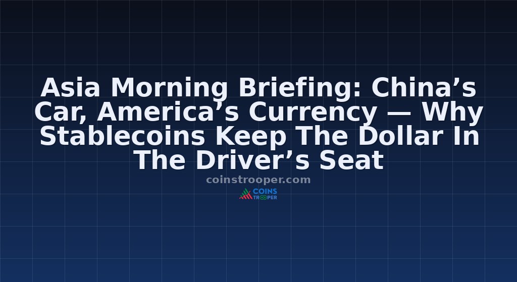 Asia Morning Briefing: China’s Car, America’s Currency — Why Stablecoins Keep The Dollar In The Driver’s Seat