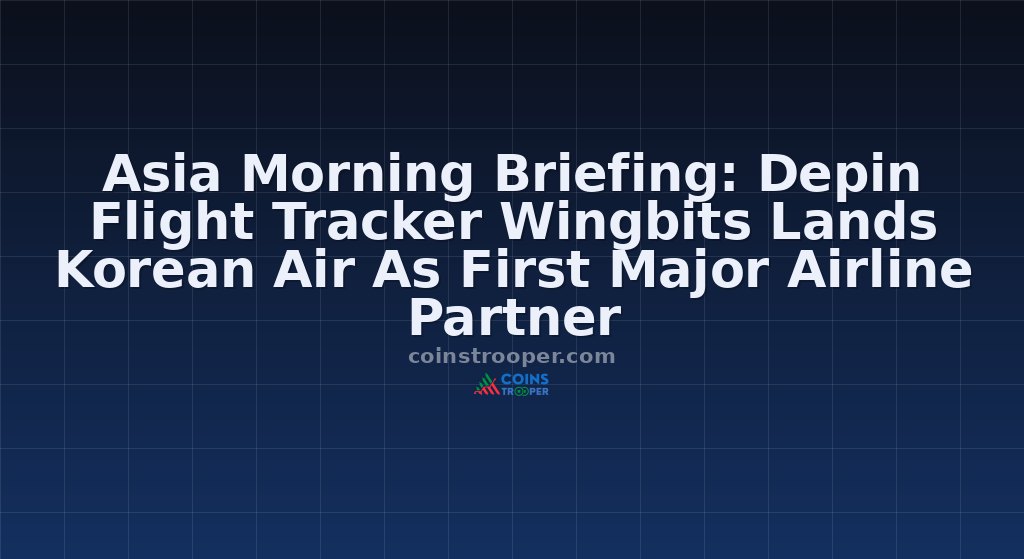 Asia Morning Briefing: Depin Flight Tracker Wingbits Lands Korean Air As First Major Airline Partner