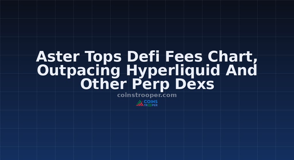 Aster Tops Defi Fees Chart, Outpacing Hyperliquid And Other Perp Dexs