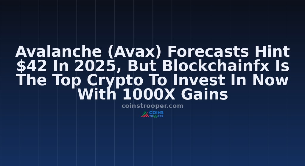 Avalanche (Avax) Forecasts Hint $42 In 2025, But Blockchainfx Is The Top Crypto To Invest In Now With 1000X Gains