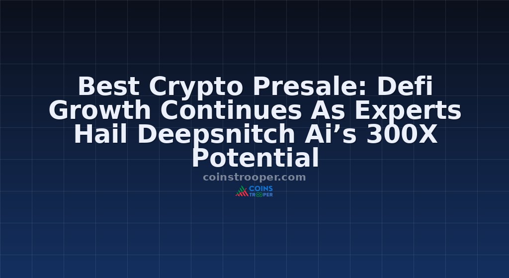 Best Crypto Presale: Defi Growth Continues As Experts Hail Deepsnitch Ai’s 300X Potential