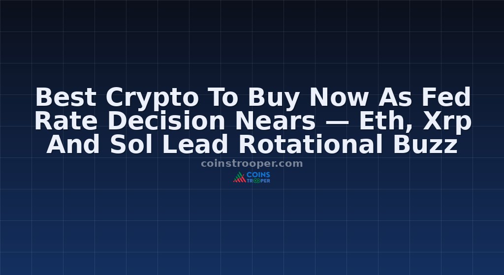 Best Crypto To Buy Now As Fed Rate Decision Nears — Eth, Xrp And Sol Lead Rotational Buzz