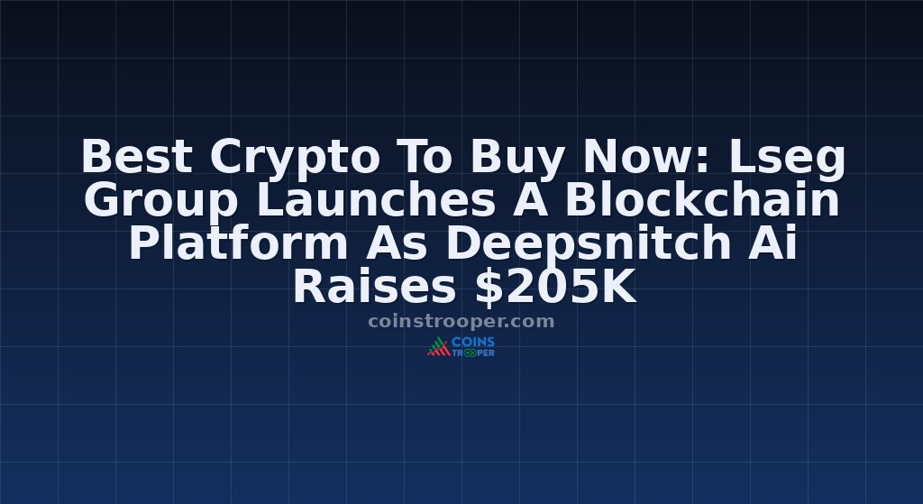 Best Crypto To Buy Now: Lseg Group Launches A Blockchain Platform As Deepsnitch Ai Raises $205K
