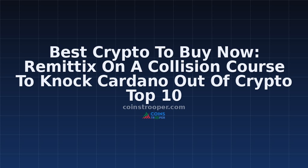 Best Crypto To Buy Now: Remittix On A Collision Course To Knock Cardano Out Of Crypto Top 10