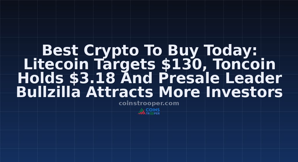 Best Crypto To Buy Today: Litecoin Targets $130, Toncoin Holds $3.18 And Presale Leader Bullzilla Attracts More Investors
