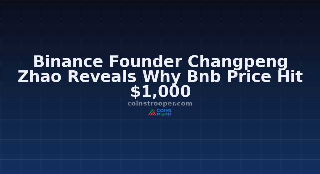 Binance Founder Changpeng Zhao Reveals Why Bnb Price Hit $1,000