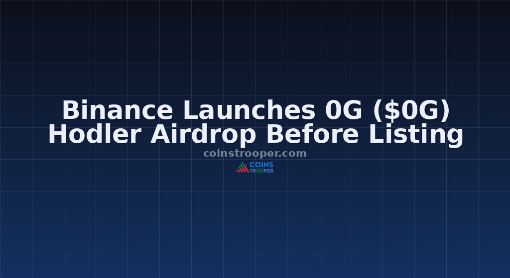 Binance Launches 0G ($0G) Hodler Airdrop Before Listing