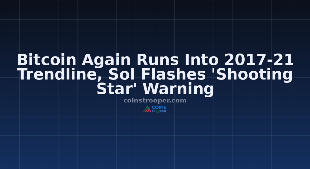 Bitcoin Again Runs Into 2017-21 Trendline, Sol Flashes 'Shooting Star' Warning