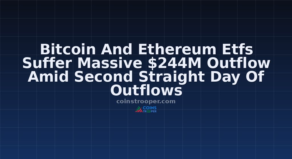 Bitcoin And Ethereum Etfs Suffer Massive $244M Outflow Amid Second Straight Day Of Outflows