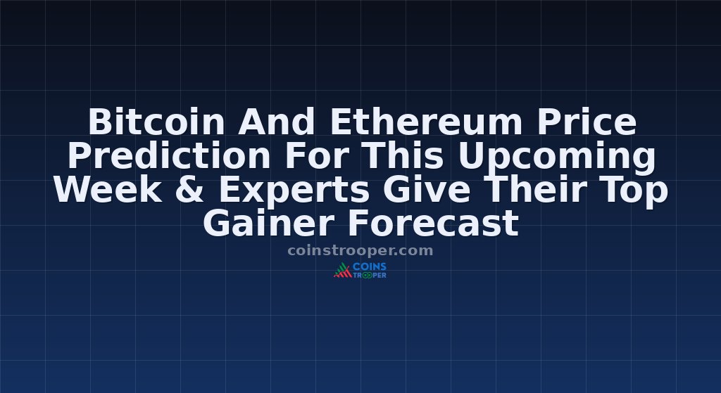 Bitcoin And Ethereum Price Prediction For This Upcoming Week & Experts Give Their Top Gainer Forecast
