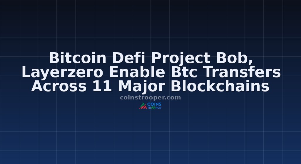 Bitcoin Defi Project Bob, Layerzero Enable Btc Transfers Across 11 Major Blockchains