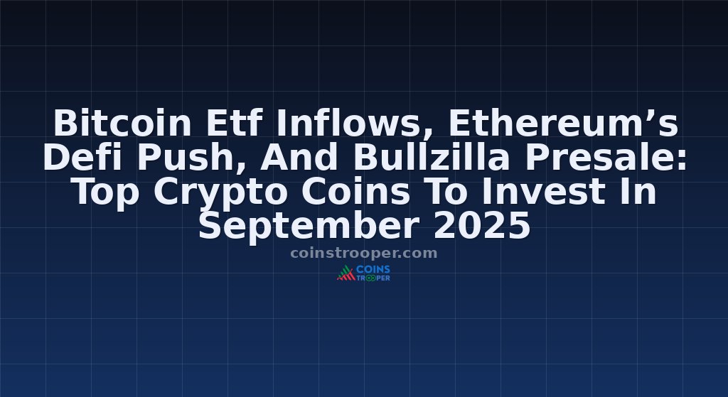 Bitcoin Etf Inflows, Ethereum’s Defi Push, And Bullzilla Presale: Top Crypto Coins To Invest In September 2025