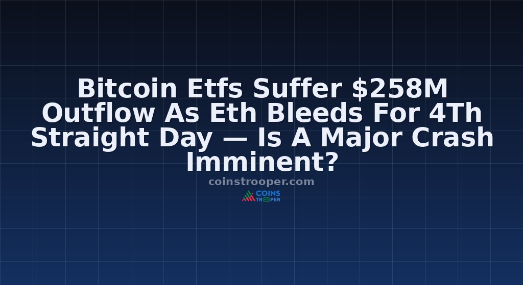 Bitcoin Etfs Suffer $258M Outflow As Eth Bleeds For 4Th Straight Day — Is A Major Crash Imminent?