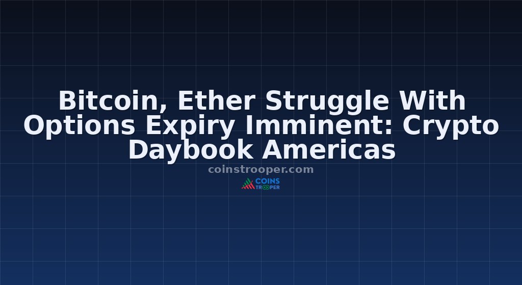 Bitcoin, Ether Struggle With Options Expiry Imminent: Crypto Daybook Americas