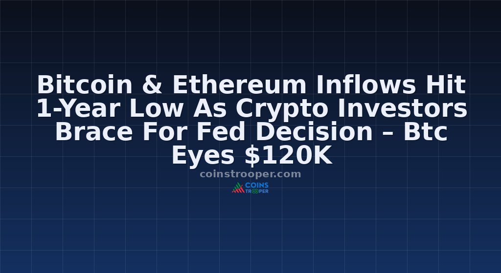 Bitcoin & Ethereum Inflows Hit 1-Year Low As Crypto Investors Brace For Fed Decision – Btc Eyes $120K