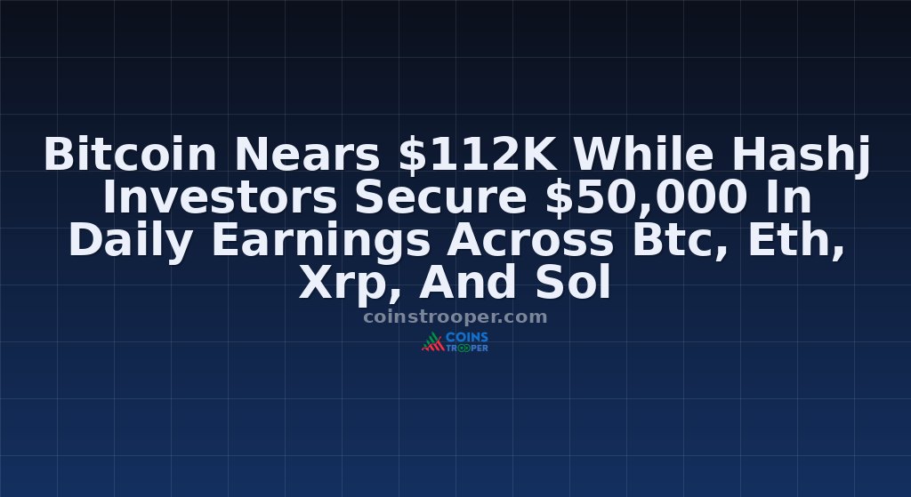 Bitcoin Nears $112K While Hashj Investors Secure $50,000 In Daily Earnings Across Btc, Eth, Xrp, And Sol