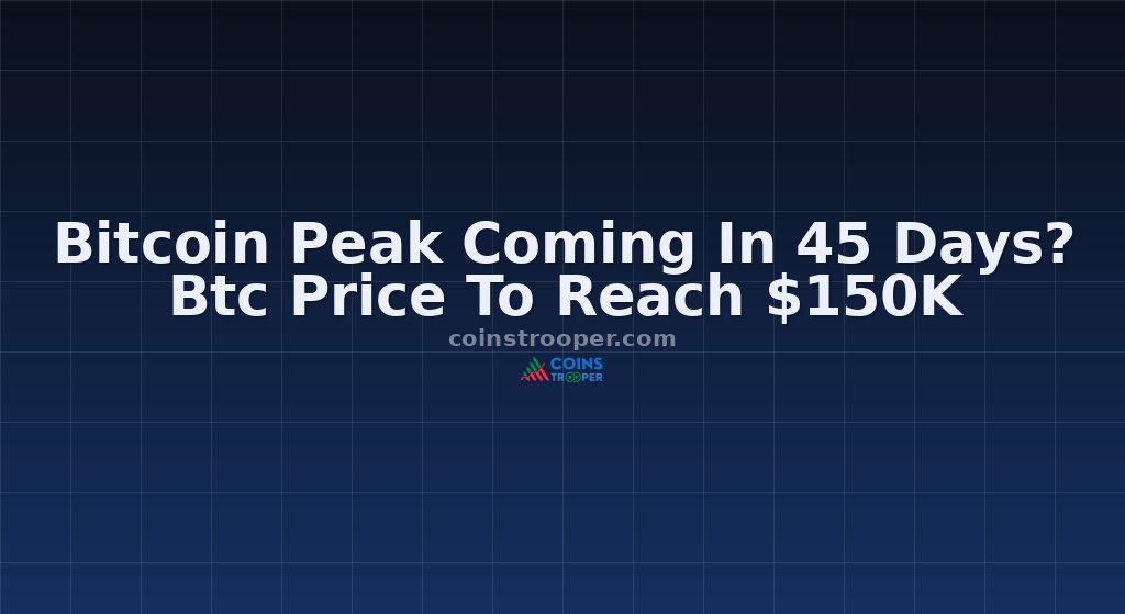 Bitcoin Peak Coming In 45 Days? Btc Price To Reach $150K