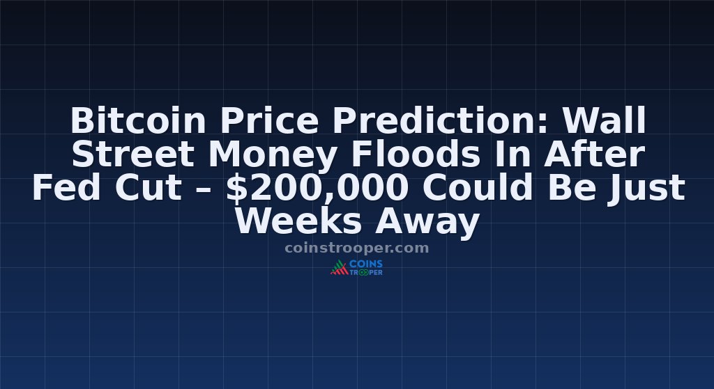 Bitcoin Price Prediction: Wall Street Money Floods In After Fed Cut – $200,000 Could Be Just Weeks Away