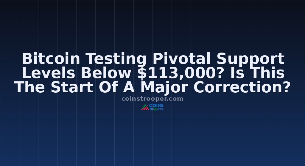 Bitcoin Testing Pivotal Support Levels Below $113,000? Is This The Start Of A Major Correction?