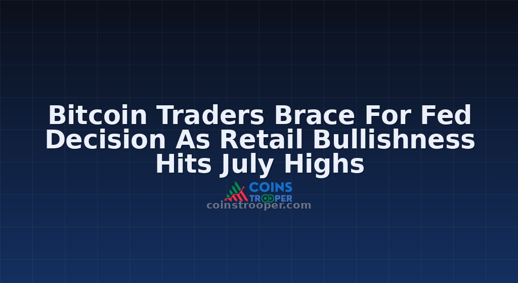 Bitcoin Traders Brace For Fed Decision As Retail Bullishness Hits July Highs