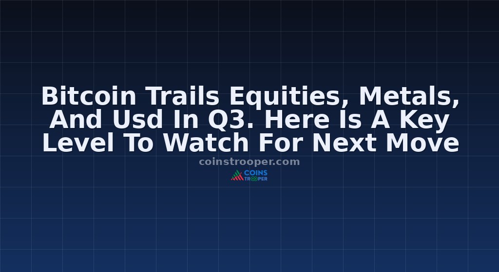 Bitcoin Trails Equities, Metals, And Usd In Q3. Here Is A Key Level To Watch For Next Move