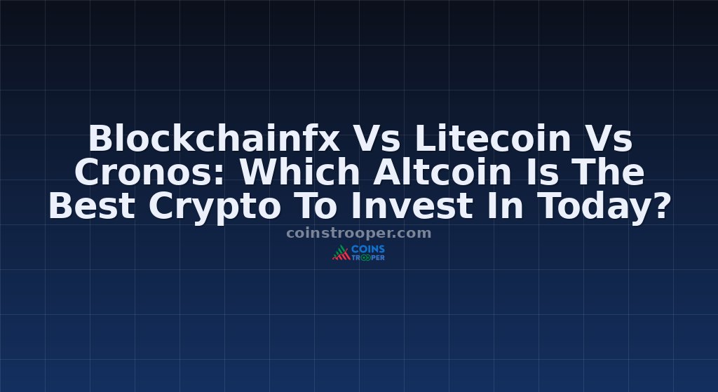 Blockchainfx Vs Litecoin Vs Cronos: Which Altcoin Is The Best Crypto To Invest In Today?