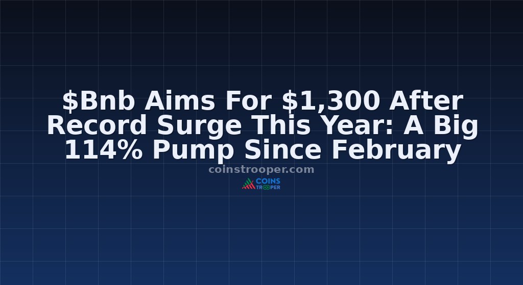$Bnb Aims For $1,300 After Record Surge This Year: A Big 114% Pump Since February