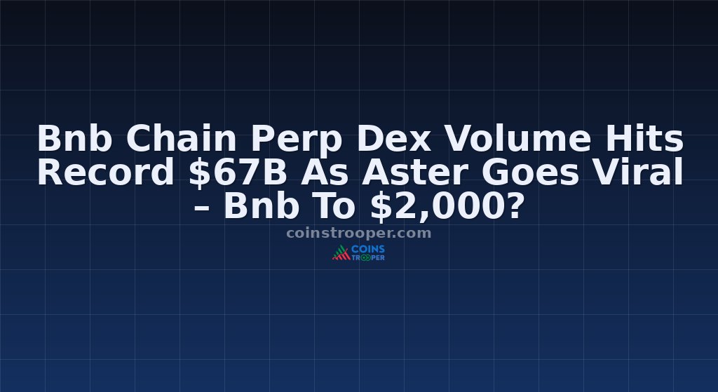 Bnb Chain Perp Dex Volume Hits Record $67B As Aster Goes Viral – Bnb To $2,000?