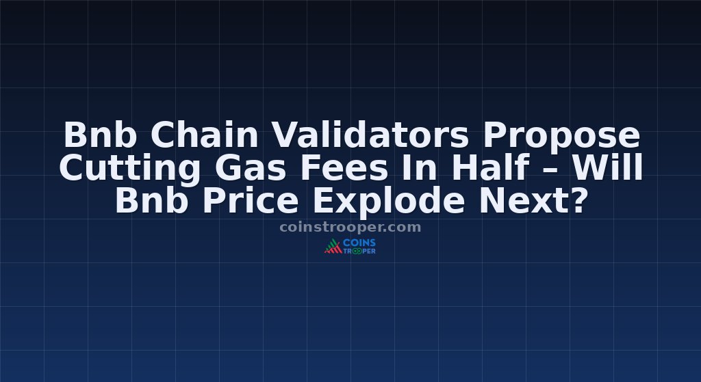 Bnb Chain Validators Propose Cutting Gas Fees In Half – Will Bnb Price Explode Next?