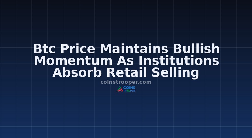 Btc Price Maintains Bullish Momentum As Institutions Absorb Retail Selling