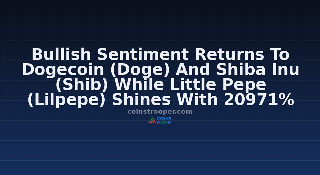 Bullish Sentiment Returns To Dogecoin (Doge) And Shiba Inu (Shib) While Little Pepe (Lilpepe) Shines With 20971% Outlook