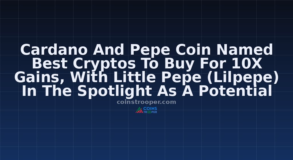 Cardano And Pepe Coin Named Best Cryptos To Buy For 10X Gains, With Little Pepe (Lilpepe) In The Spotlight As A Potential 50X Gainer