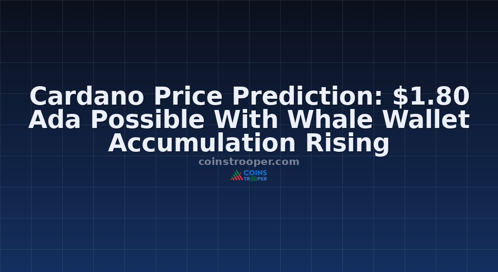 Cardano Price Prediction: $1.80 Ada Possible With Whale Wallet Accumulation Rising