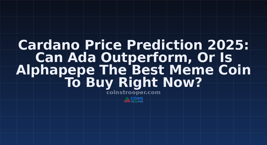 Cardano Price Prediction 2025: Can Ada Outperform, Or Is Alphapepe The Best Meme Coin To Buy Right Now?