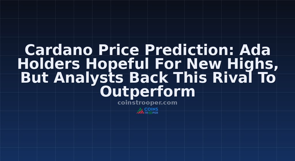 Cardano Price Prediction: Ada Holders Hopeful For New Highs, But Analysts Back This Rival To Outperform