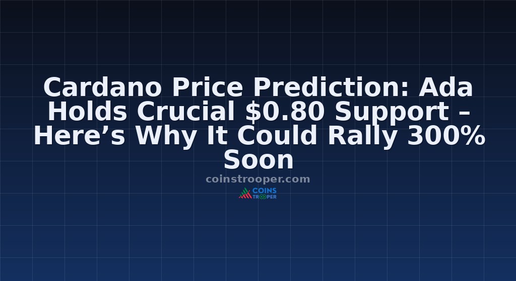 Cardano Price Prediction: Ada Holds Crucial $0.80 Support – Here’s Why It Could Rally 300% Soon