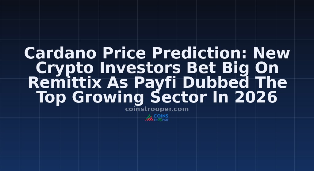 Cardano Price Prediction: New Crypto Investors Bet Big On Remittix As Payfi Dubbed The Top Growing Sector In 2026