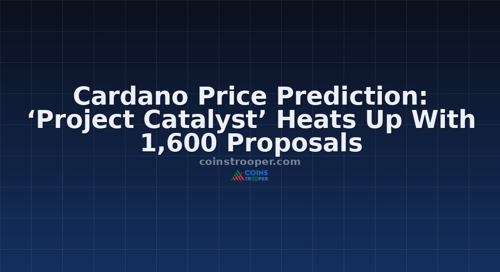 Cardano Price Prediction: ‘Project Catalyst’ Heats Up With 1,600 Proposals