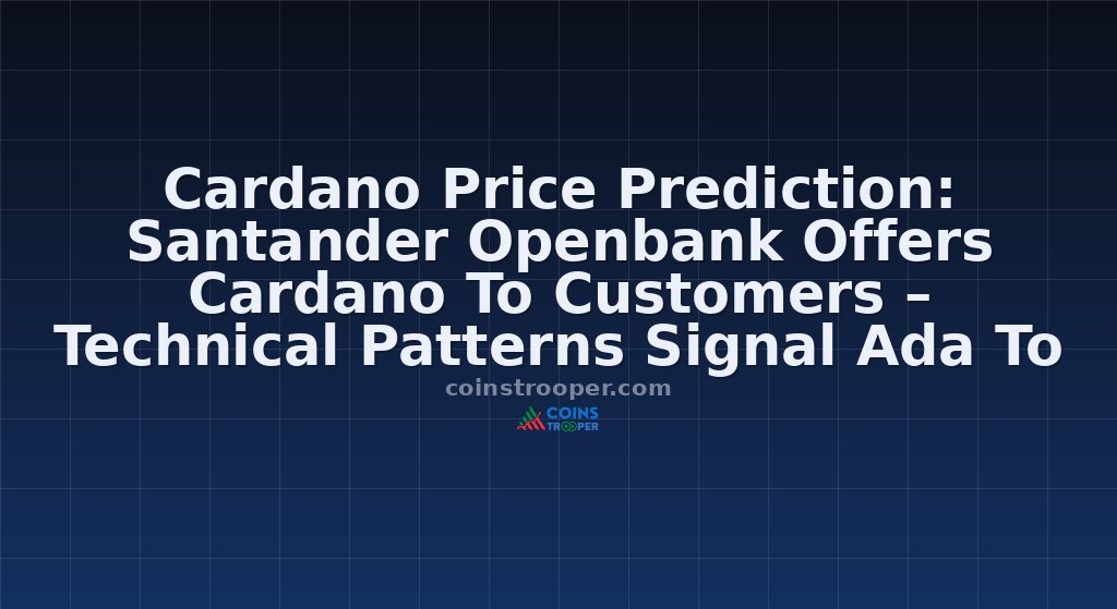 Cardano Price Prediction: Santander Openbank Offers Cardano To Customers – Technical Patterns Signal Ada To $5?