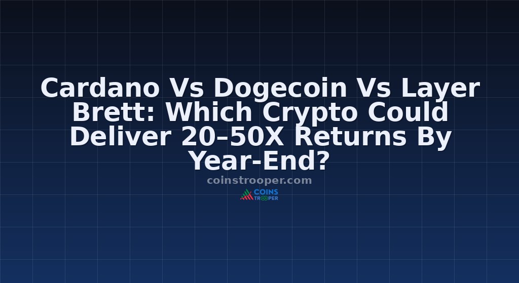 Cardano Vs Dogecoin Vs Layer Brett: Which Crypto Could Deliver 20–50X Returns By Year-End?
