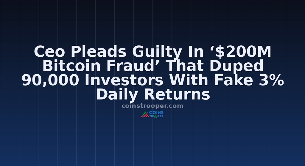 Ceo Pleads Guilty In ‘$200M Bitcoin Fraud’ That Duped 90,000 Investors With Fake 3% Daily Returns