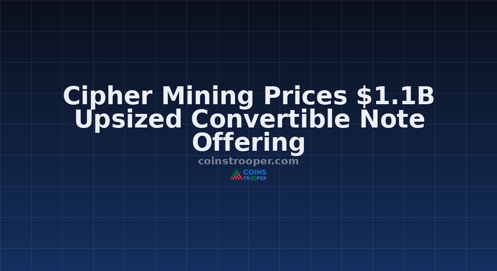 Cipher Mining Prices $1.1B Upsized Convertible Note Offering