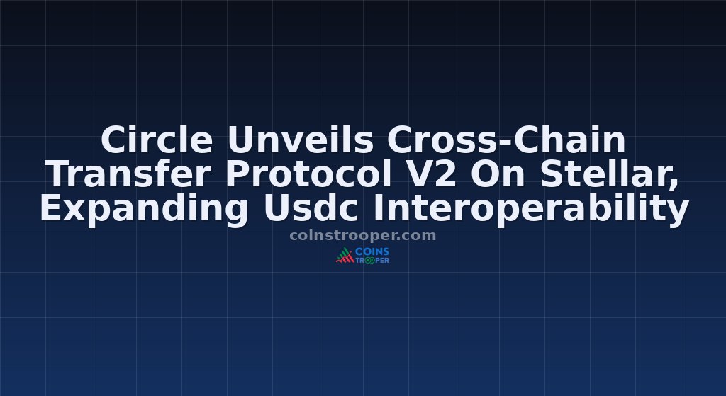 Circle Unveils Cross-Chain Transfer Protocol V2 On Stellar, Expanding Usdc Interoperability 