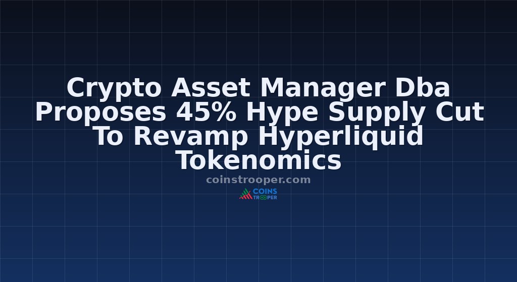 Crypto Asset Manager Dba Proposes 45% Hype Supply Cut To Revamp Hyperliquid Tokenomics