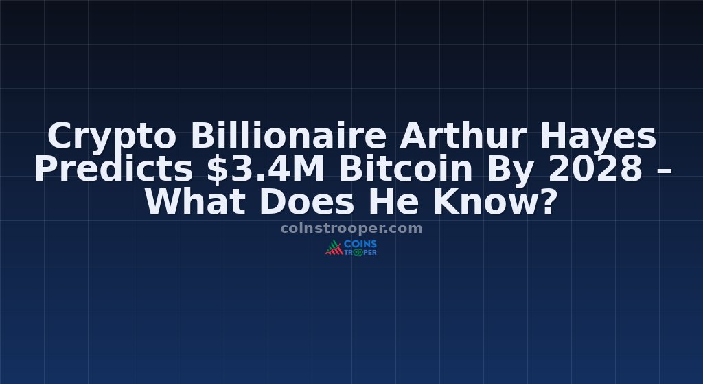 Crypto Billionaire Arthur Hayes Predicts $3.4M Bitcoin By 2028 – What Does He Know?